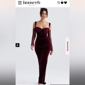 House of CB Ivy Black Cherry Velvet Gown 🖤